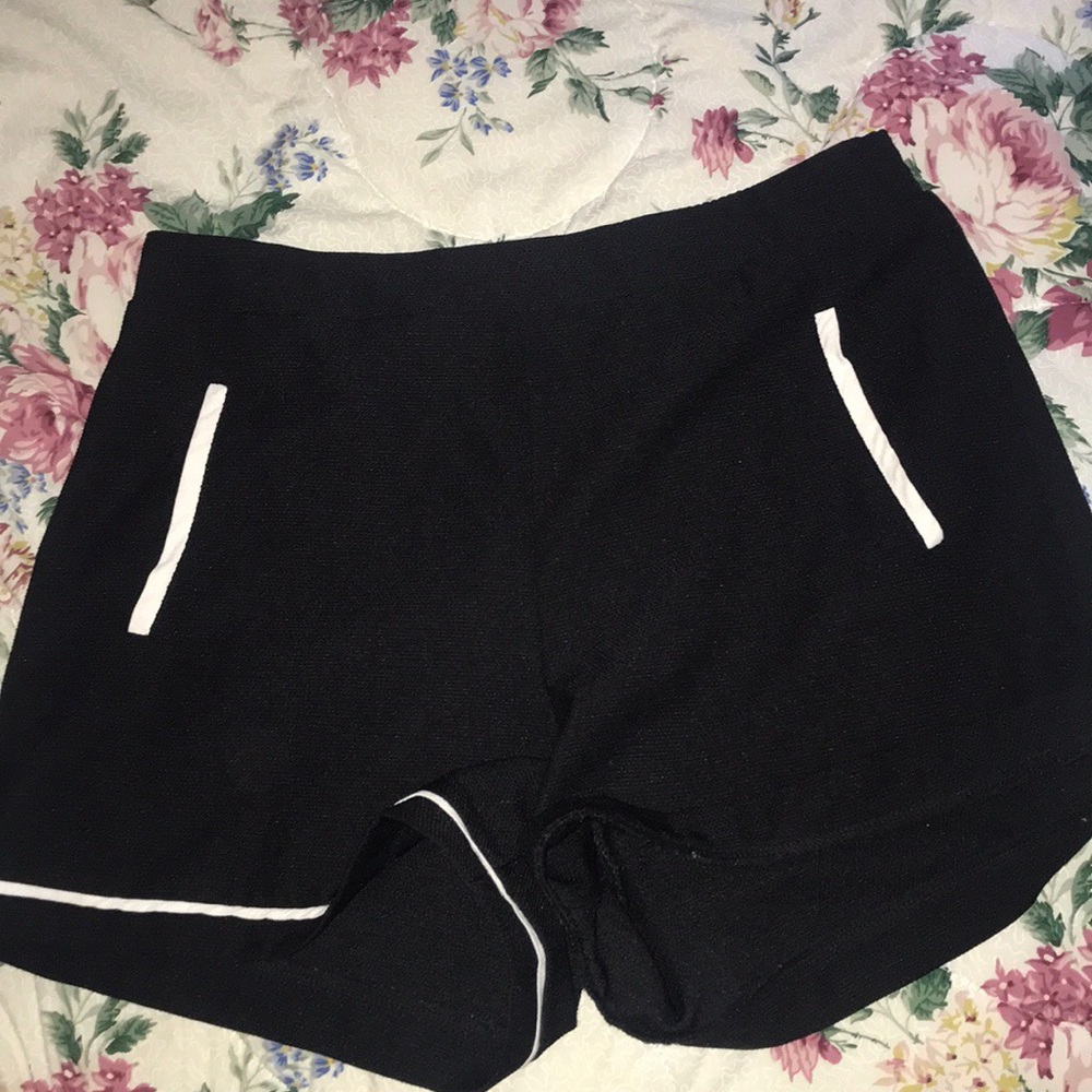 Black fabric shorts